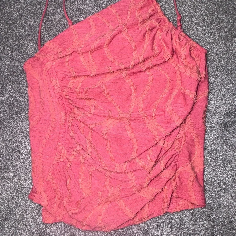Free People Sand Dune Ruched Tank Top, Red Clover, Spaghetti Straps - Size XS